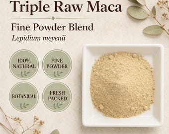 Triple Raw Maca Powder | Red, White, & Black Maca Blend | Lepidium meyenii