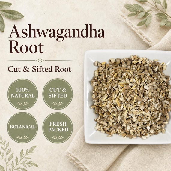 Ashwagandha Root | Withania somnifera | Cut & Sifted Botanical | Wild Crafted