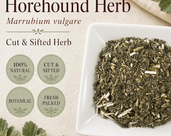 Horehound Herb | Marrubium vulgare | Wild Crafted Cut & Sifted Botanical | Herbal Tea Ingredient