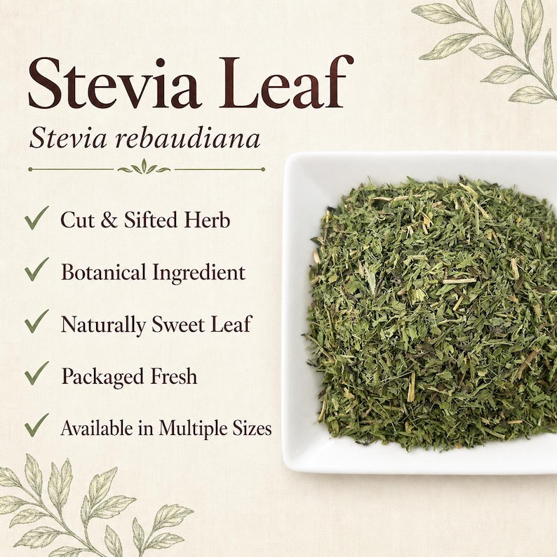 Stevia Leaf | Stevia rebaudiana | Cut & Sifted Sweet Herb | Wild Crafted image 3