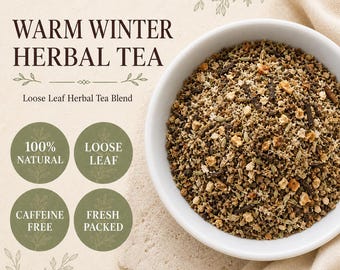 Warm Winter Herbal Tea | Licorice, Marshmallow, Echinacea | Caffeine Free | Loose Leaf Blend | Wild Crafted