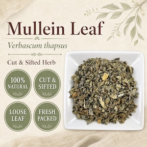 Mullein Leaf | Verbascum thapsus | Cut & Sifted Herbal Tea Ingredient | Wild Crafted