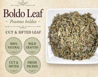 Boldo Leaf | Peumus boldus | Cut & Sifted Herbal Tea Ingredient | Wild Crafted