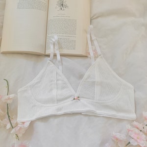 The Anastasia Bralette - handmade, MTO, ethical, eco-friendly, bra, undergarment, vintage inspired, organic, pointelle