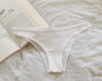 Diamond Basic White Pointelle Undies - handmade, ethical, eco-friendly, one of a kind, underwear, flowers, vintage inspired Cute