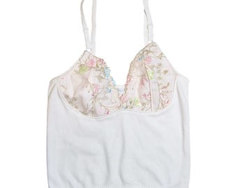 The Emmeline Tank Top - handmade, Lace, MTO, ethical, eco-friendly, bra, undergarment, vintage inspired, pointelle, cotton, coquette, cotton