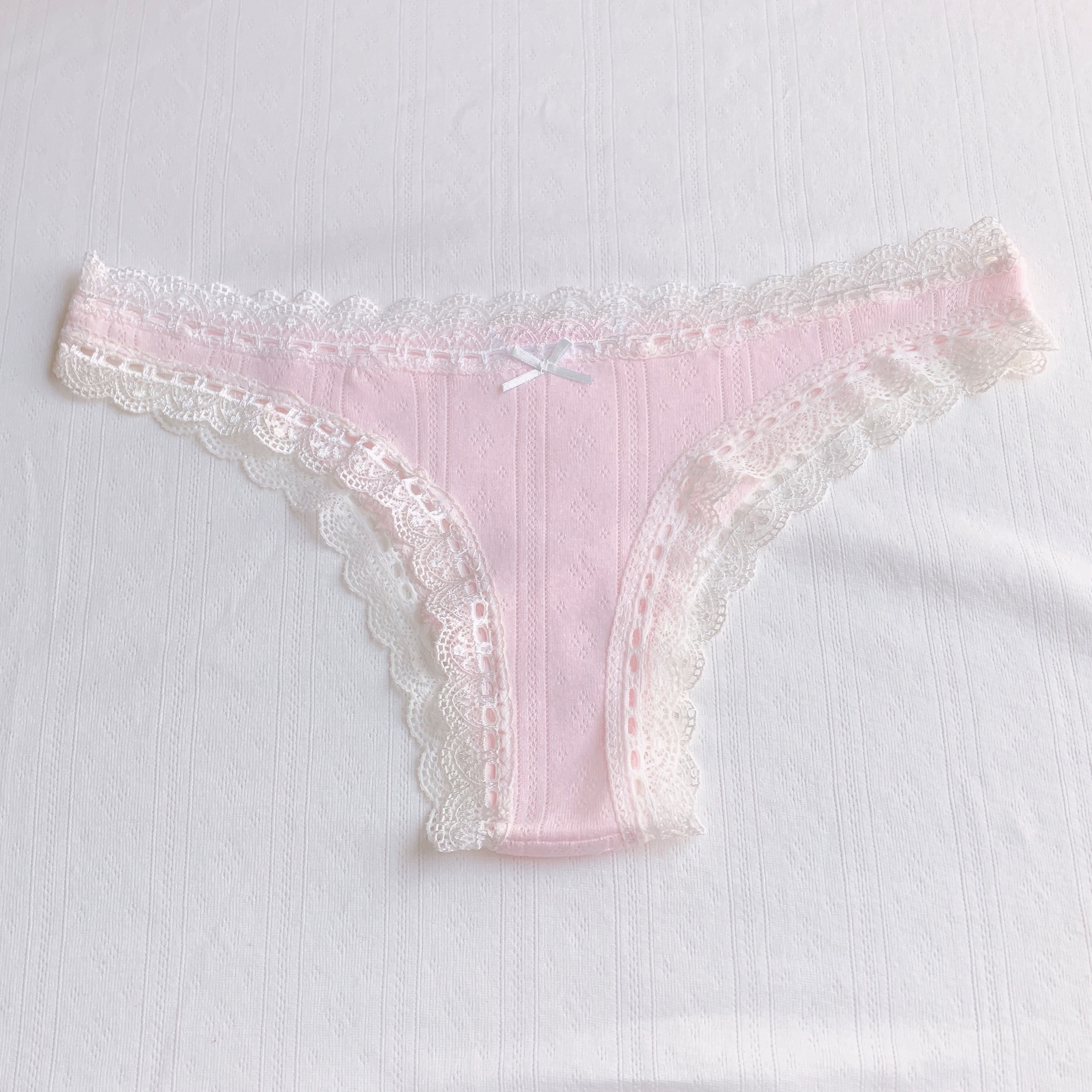 BNWT Ladies Sz 12 Underwear Of Sweden Pink White Brief Underwear