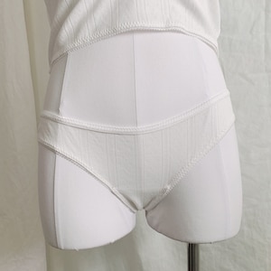 Cute Basic White Pointelle Undies - MTO - handmade - ethical - eco-friendly - one of a kind - top - flowers - vintage inspired