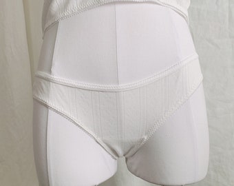 Cute Basic White Pointelle Undies - MTO - handmade - ethical - eco-friendly - one of a kind - top - flowers - vintage inspired
