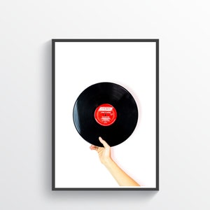 Vinyl Record Print, Red, Downloadable Print, Record Wall Decor, Rolling Stones, Vinyl Photography