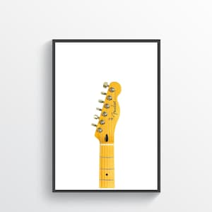 Fender Telecaster Guitar Head, Downloadable Print, Wall Decor, Home Decor, Guitar, Rock n Roll Artwork, Musician Gift