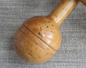 Antique Vintage Wood Dumbells -remnants of a label quot Narragansett Machine quot - Very light wear very nice patina. 1 LB.ea. 2 3 4 quot x 9 1 4 quot c.1905