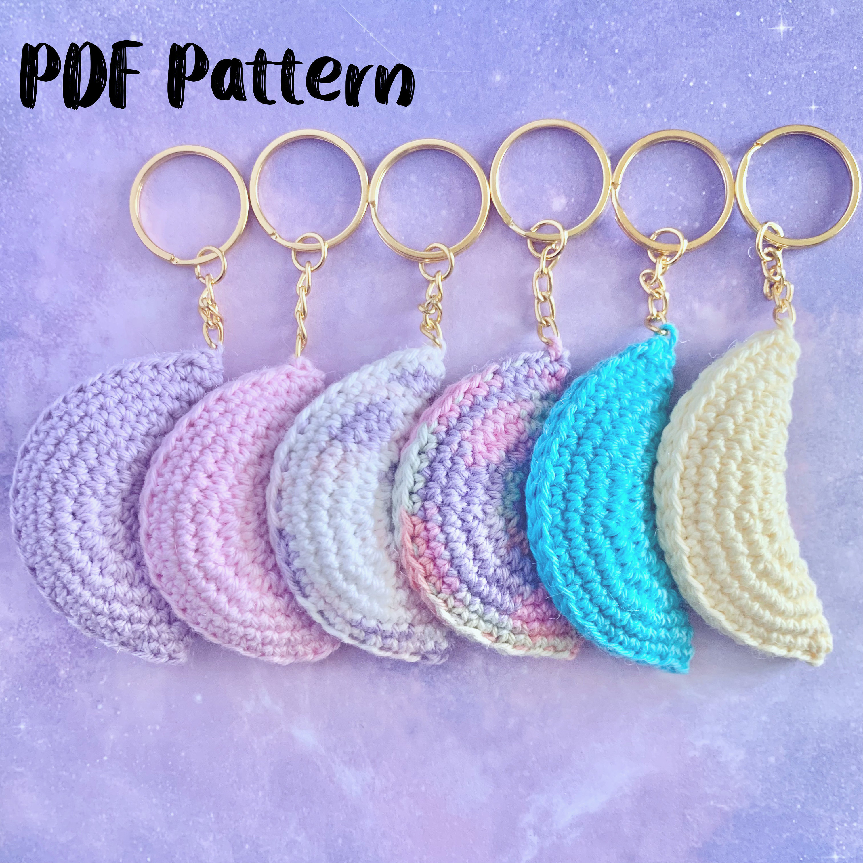 Mini Moon Keychain PDF PATTERN CROCHET Etsy