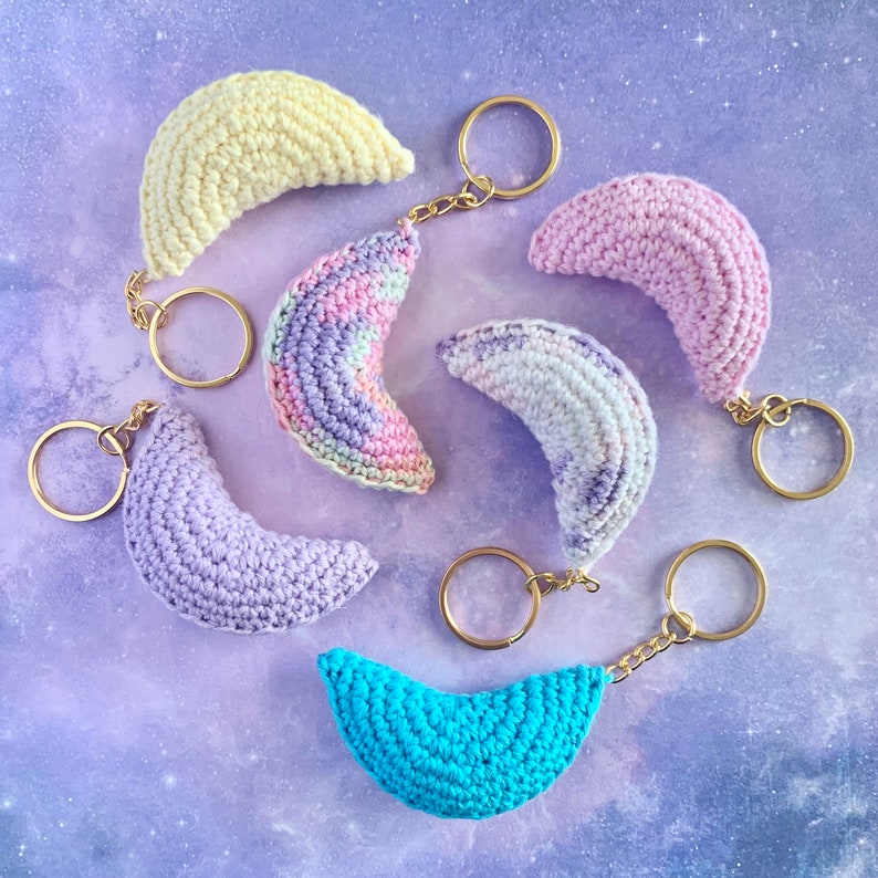Mini Moon Keychain PDF PATTERN CROCHET Etsy