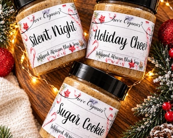 Whipped African Black Soap | Authentic Ghana Black Soap | Shea Butter Body Cleanser | Handmade Whipped Soap | Holiday Scents | 4 oz