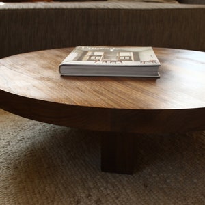 Coffee table living room table round solid American walnut oiled solid wood single piece/unique