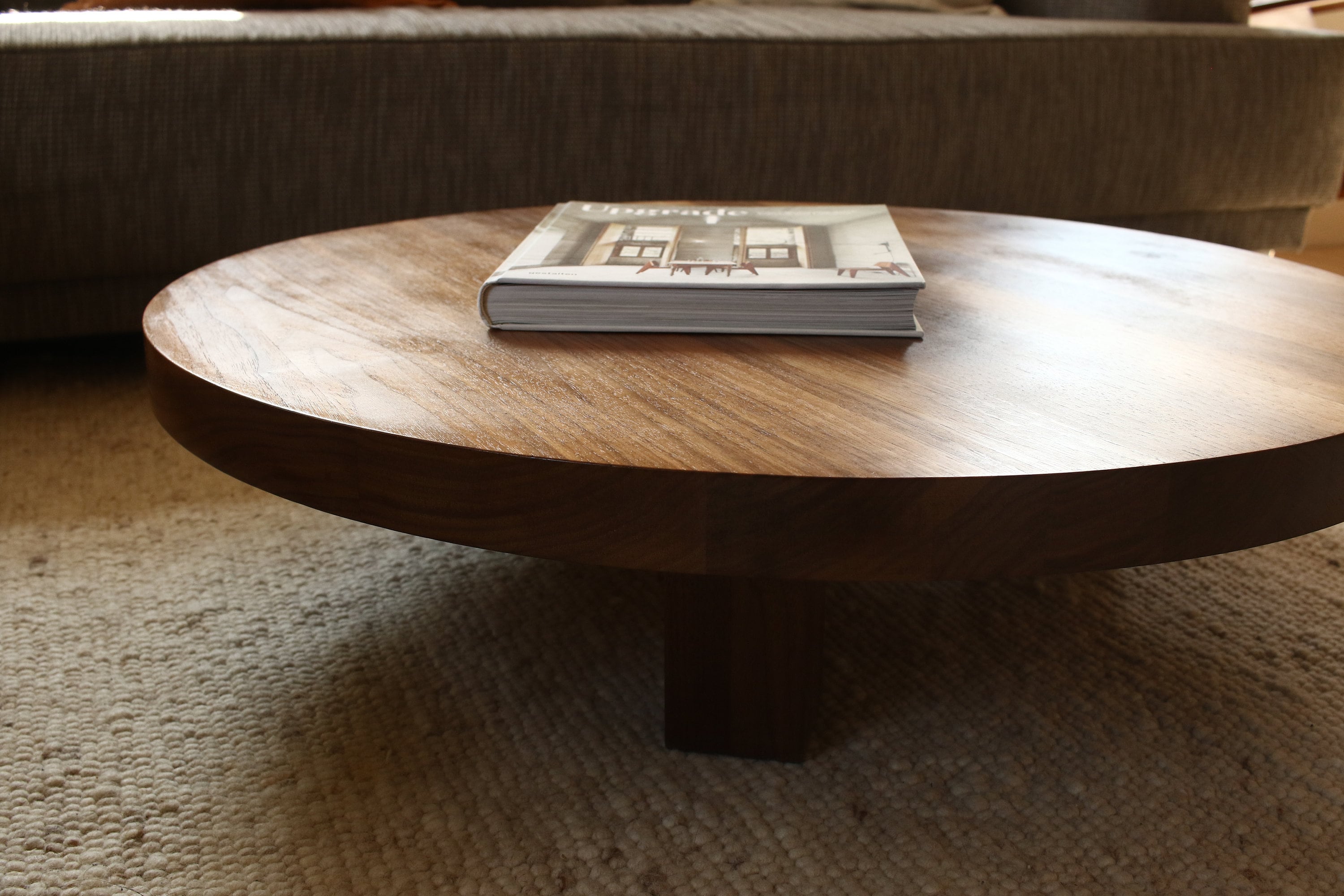 Coffee Table Living Room Table Round Solid American Walnut - Etsy