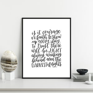 Enneagram Six (6) - Sleeping At Last Lyrics - Printable Hand Lettering - Enneagram Art - Digital Print - 8x10