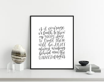 Eneagrama Seis (6) - Letras de Sleeping At Last - Letras a mano imprimibles - Arte del Eneagrama - Impresión digital - 8x10