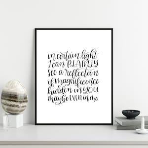 Enneagram Four (4) - Sleeping At Last Lyrics - Printable Hand Lettering - Enneagram Art - Digital Print - 8x10