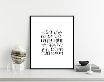 Tríada del Corazón del Eneagrama (2, 3, 4) - Letras de Sleeping At Last - Letras a mano imprimibles - Arte del Eneagrama - Impresión digital - 8x10