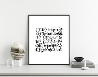 Eneagrama Ocho (8) - Letras de Sleeping At Last - Letras a mano imprimibles - Arte del Eneagrama - Impresión digital - 8x10