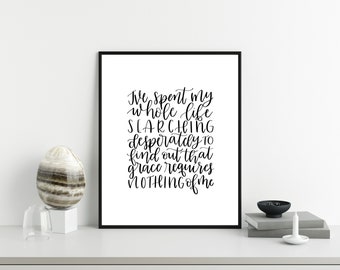 Eneagrama Uno (1) - Letras de Sleeping At Last - Letras a mano imprimibles - Arte del Eneagrama - Impresión digital - 8x10