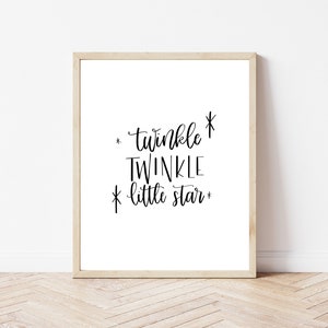 Twinkle Twinkle Little Star - Printable Hand Lettering - Wall Art - Digital Print - Lullaby - Nursery