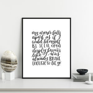 Enneagram Five (5) - Sleeping At Last Lyrics - Afdrukbare handbelettering - Enneagram Art - Digitale Print - 8x10