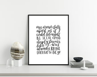 Eneagrama Cinco (5) - Letras de Sleeping At Last - Letras a mano imprimibles - Arte del Eneagrama - Impresión digital - 8x10