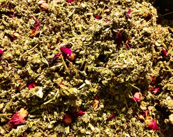 No.40 HERBAL BLENDS MIXTURE - roses red clover raspberry mullein marshmallow - natural bulk ORGANiC botanical leaf brew - Spice Discounters