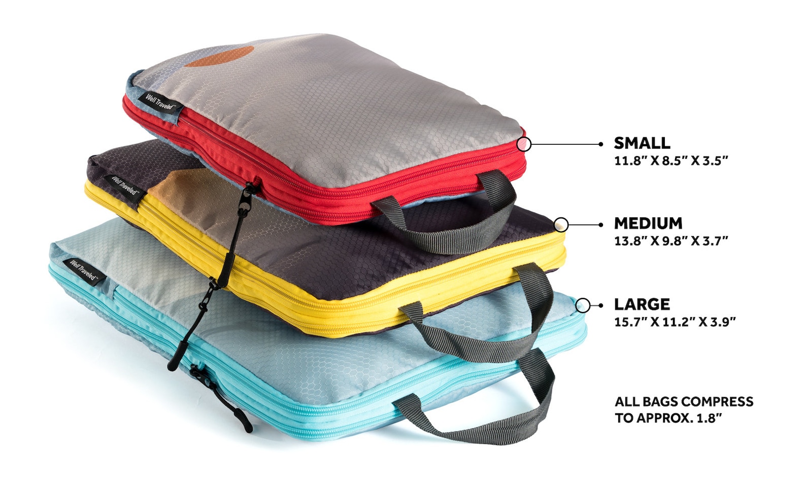 Compression Packing Cubes 3pc Luggage Organizer Suitcase & Etsy