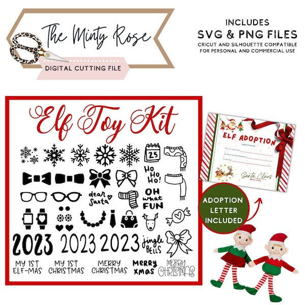 Elf Toy Kit svg, 2023 Huge Elf Kit bundle, Design your elf, DIY Christmas Elf, Christmas svg, Elf Accessories cut file for Cricut Silhouette