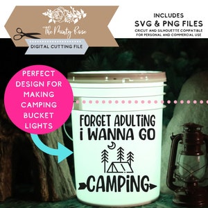 Seau de camping svg, camping svg, seau léger, camping svg, humour adulte, camping svg, camping amusant, fichiers de coupe pour cricut et silhouette