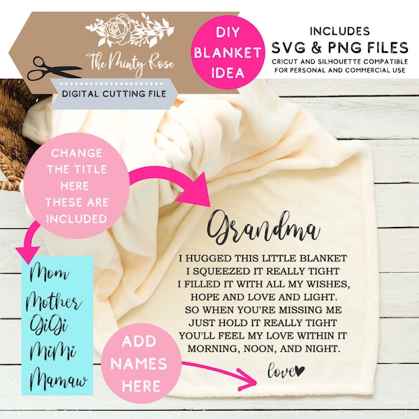 Hug Blanket for grandma svg, Only child, DIY gift idea, Personalized blanket svg, svg, png, cutting machine, cutting files for cricut