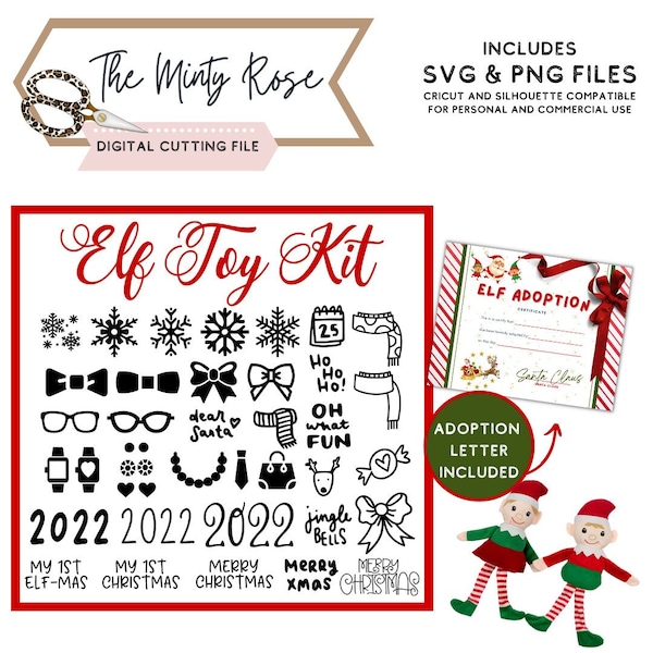 Elf Toy Kit svg, 2022 Huge Elf Kit bundle, Design your elf, DIY Christmas Elf, Christmas svg, Elf Accessories cut file for Cricut Silhouette