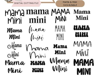 Mama & Mini svg bundle, mama et mini gobelets, maman et mini chemises, fête des mères svg, diy wrap, fichiers de découpe cricut, png