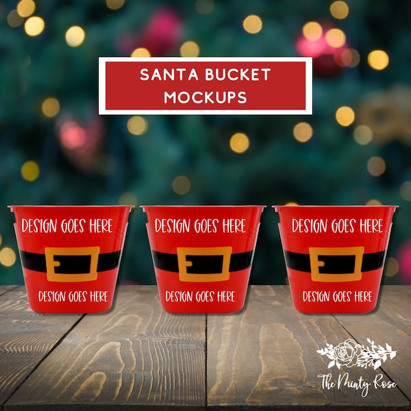 Santa Belt Bucket Mockup, Christmas bucket mockup, High Quality JPG, Instant download, DIY gift basket