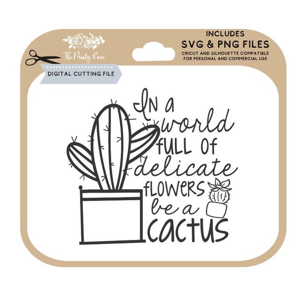 In a world full of delicate flowers be a cactus svg, Adult humor, Funny shirt designs, cactus svg, png, cutting file for cricut & silhouette