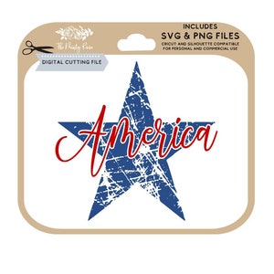 America svg, Distressed Star, Independence Day, 4 juli svg, USA svg, DIY Farmhouse teken, svg, png, snijden bestanden voor cricut & silhouet