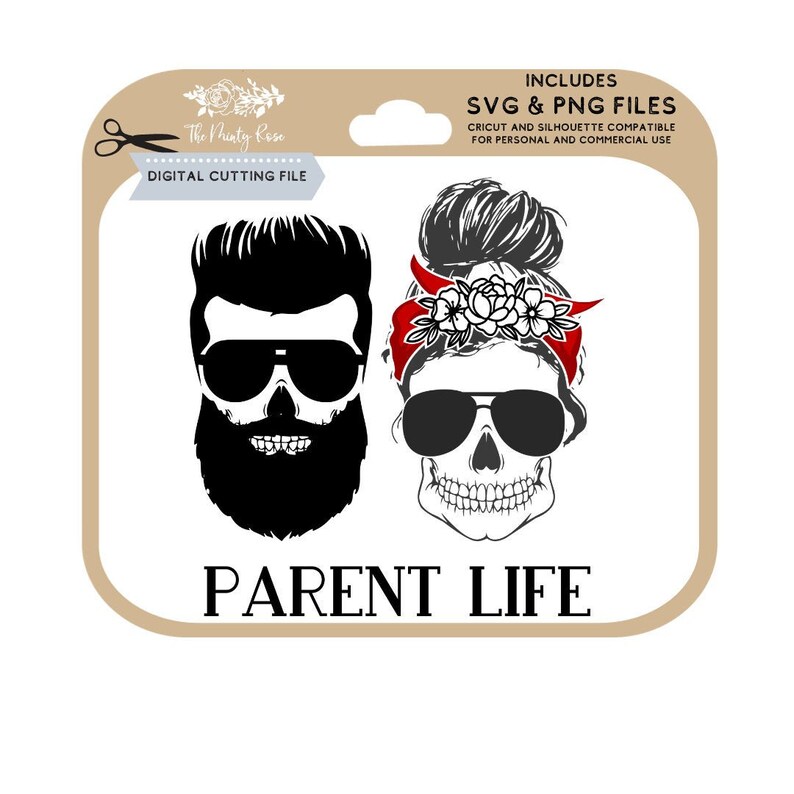 Download Skull with glasses Parent life svg beard floral skull | Etsy