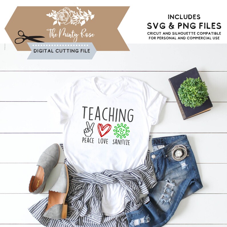Download Teaching Peace Love Sanitize svg Teacher svg shirt designs ...