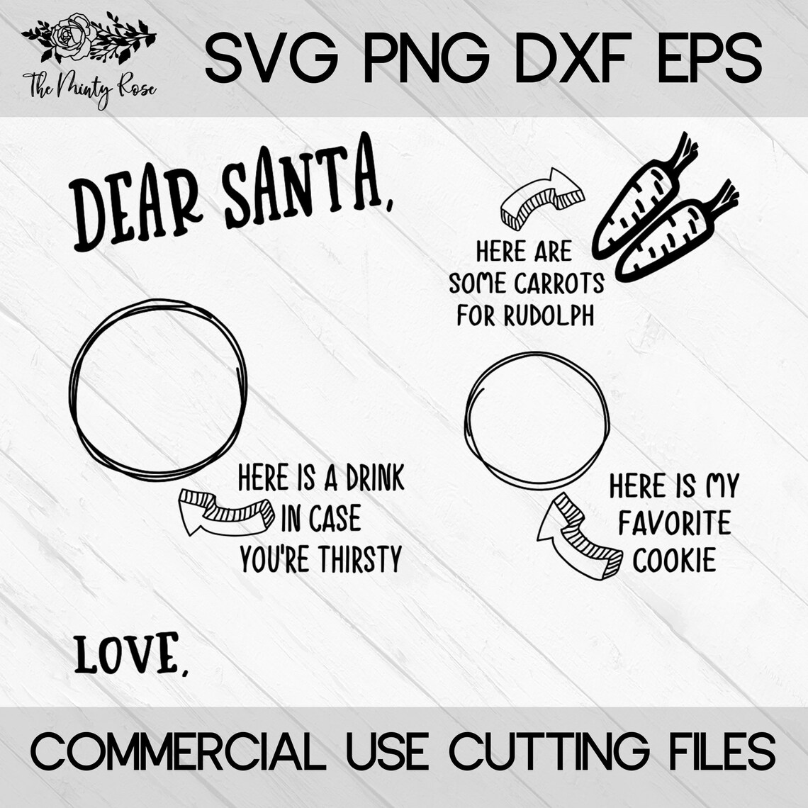 Dear Santa Cookies and Milk Tray Dear Santa Tray SVG Dear Etsy