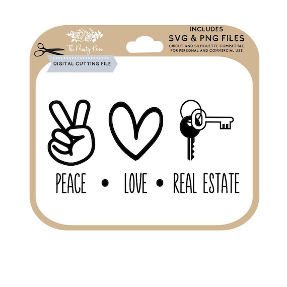 Peace Love and real estate svg referral svg realtor svg | Etsy