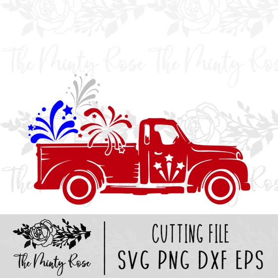 Download Red Truck Svg Happy 4th Of July Vintage Red Truck Fourth Of Etsy