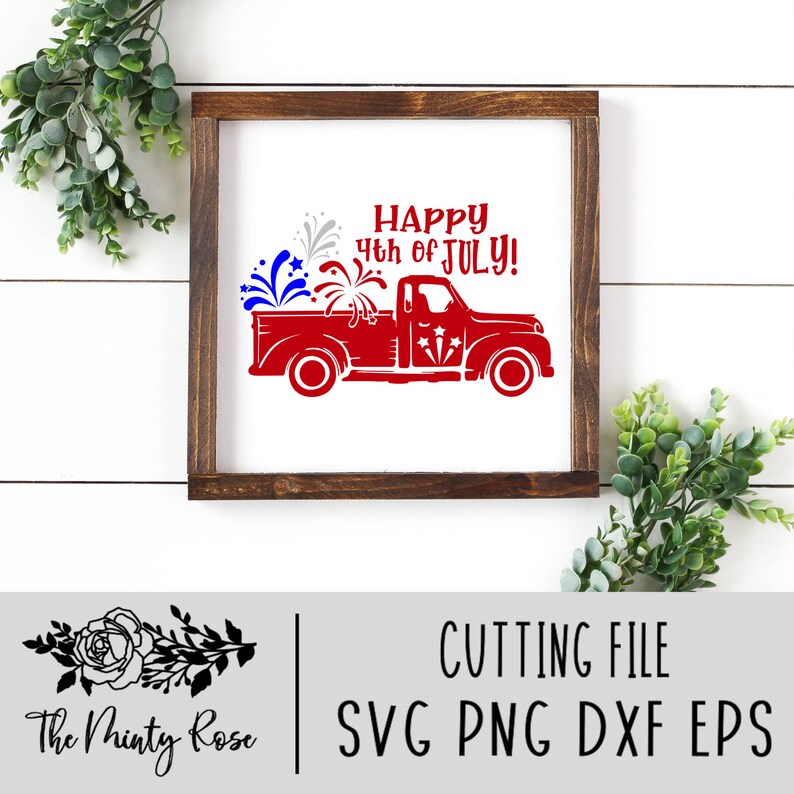 Download Red truck svg Happy 4th of July Vintage red truck Fourth ...