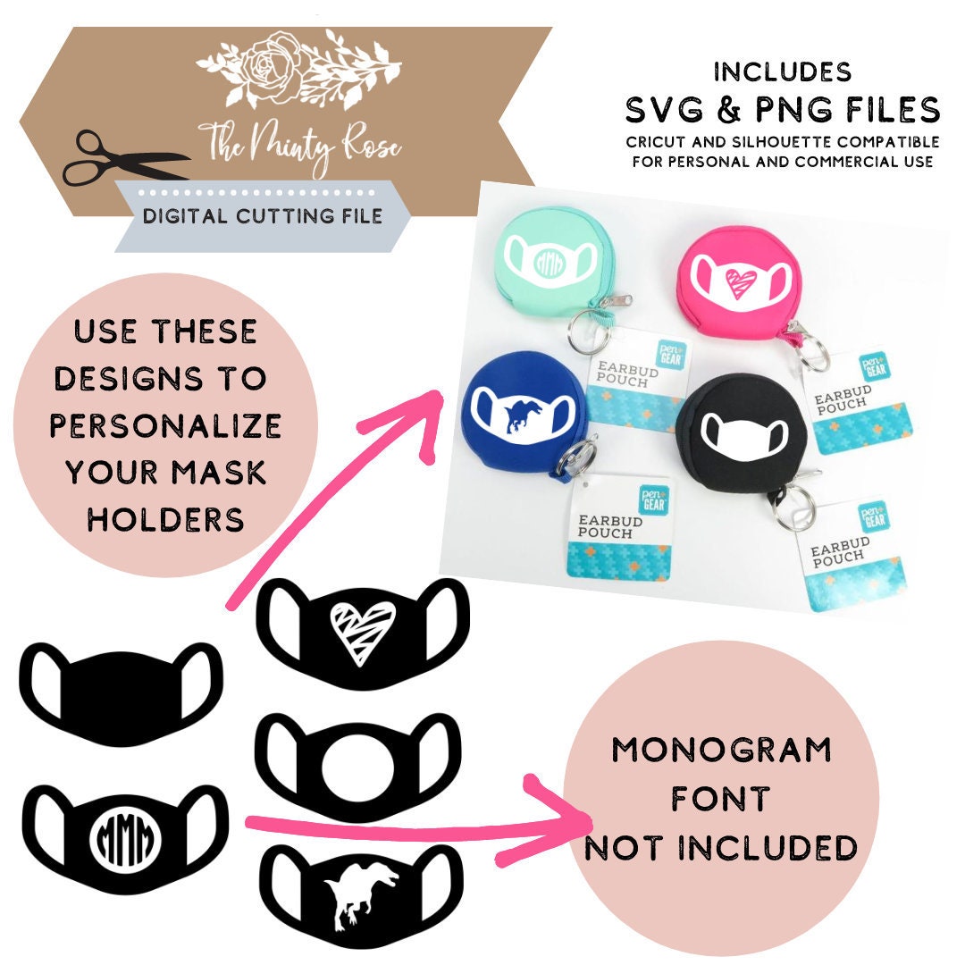 Download Face Mask Monogram Svg Diy Personalize Face Mask Kids Etsy