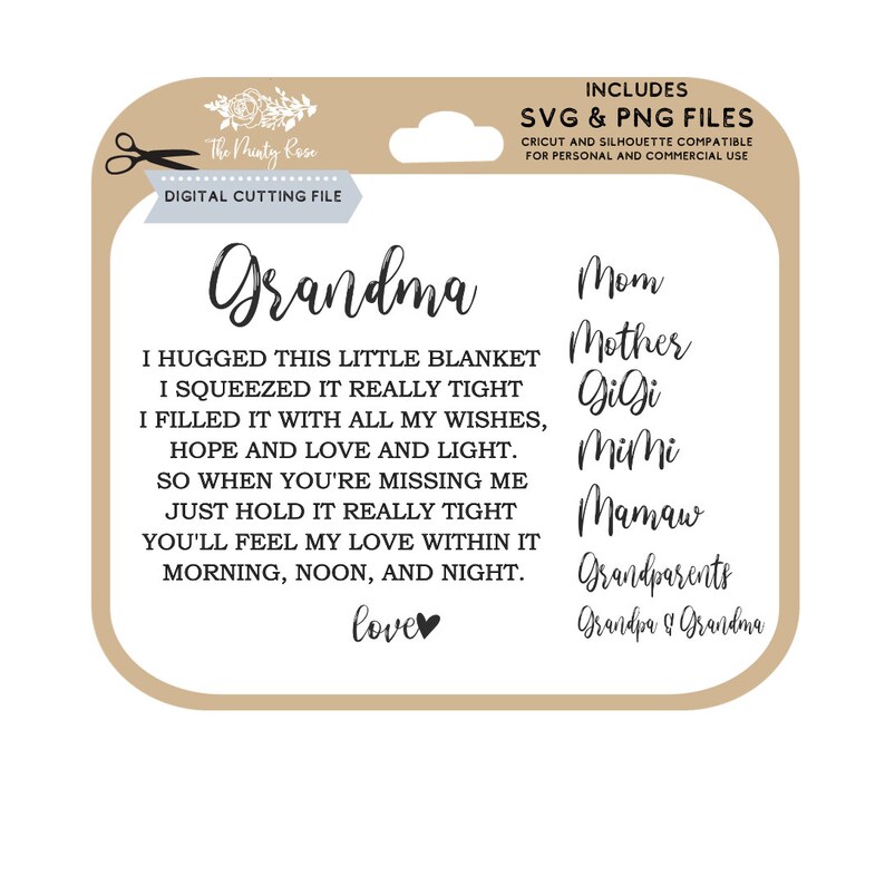 Hug Blanket for grandma svg Only child DIY gift idea Etsy