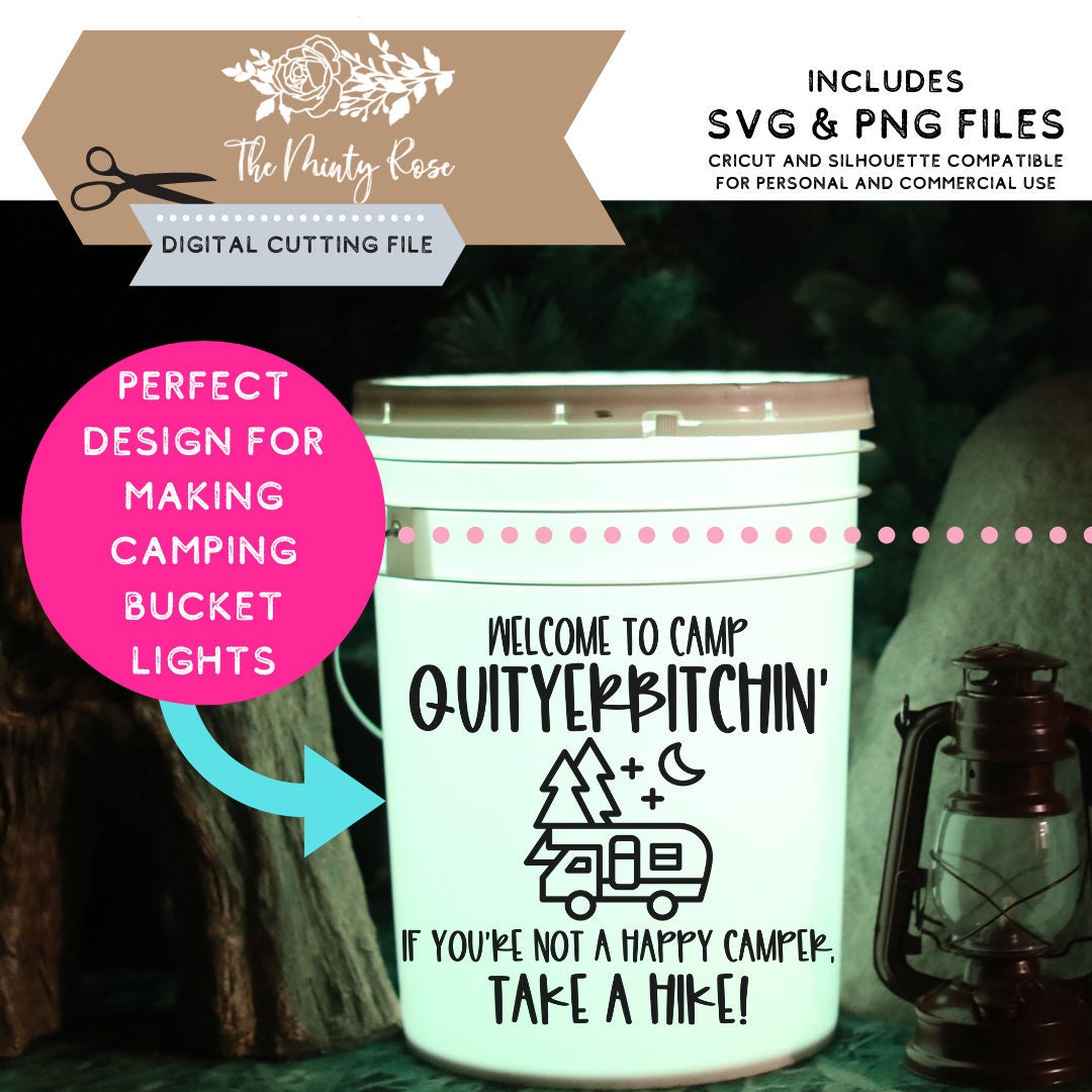 Camping Bucket Svg, Camping Svg, Bucket Light, Camper Svg, Adult Humor, Camping Svg, Funny