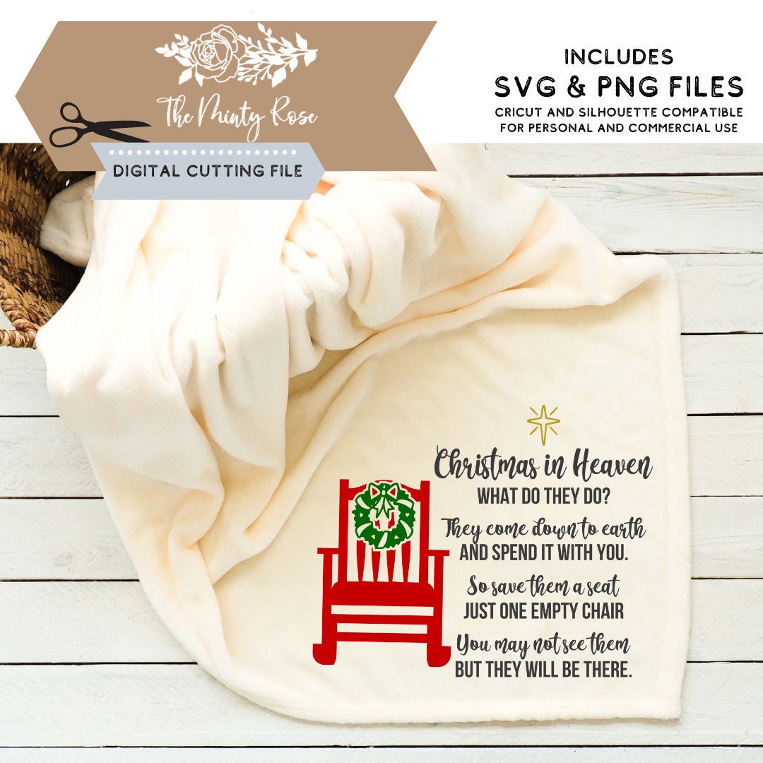 Christmas in Heaven Svg, Christmas Chair, Heaven Ornament Design, Laser ...